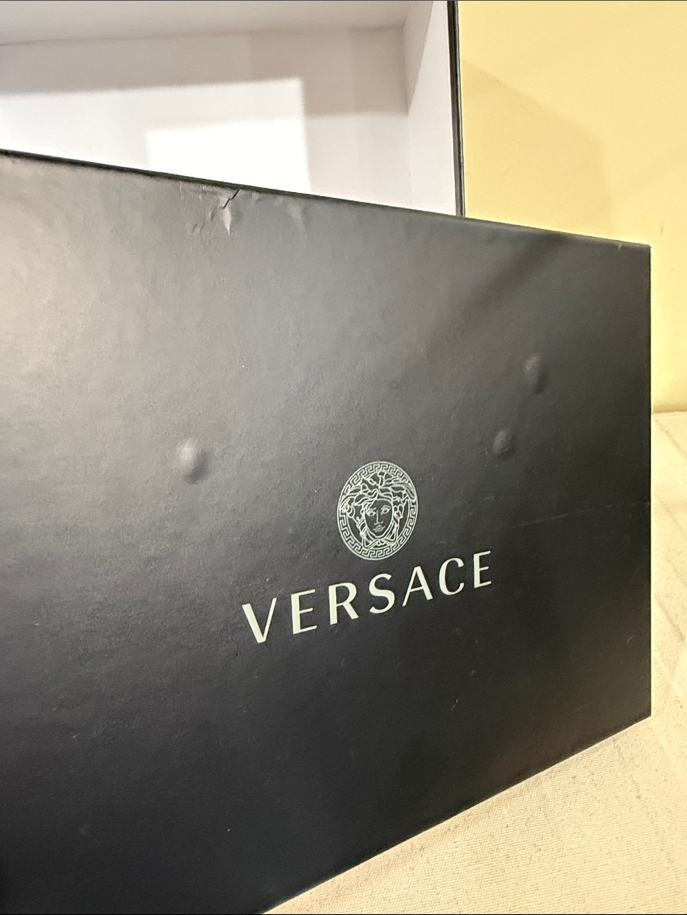 Versace Black and White Gift Box with Silver Logo Accent 12” x 8.5” - Picture 3 of 12